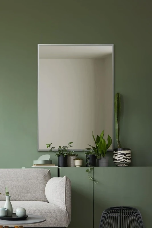 MirrorOutlet The Artus - Silver Modern Aluminium Edged Wall Mirror 28" X 20" (70CM X 50CM) Silver Mirror Glass