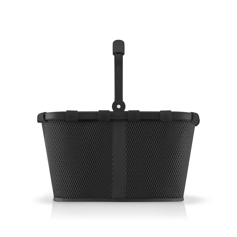 reisenthel Carrybag Sturdy Shopping Basket with Lots of Storage Space and Practical Inner Pocket - Elegant and Water-Repellent Design, Mesh Black., 48x29x28 cm