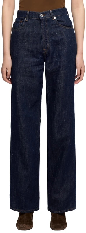 7 For All Mankind Womens Stovepipe Straight Blossom Pants, Dark Blue, 26 UK