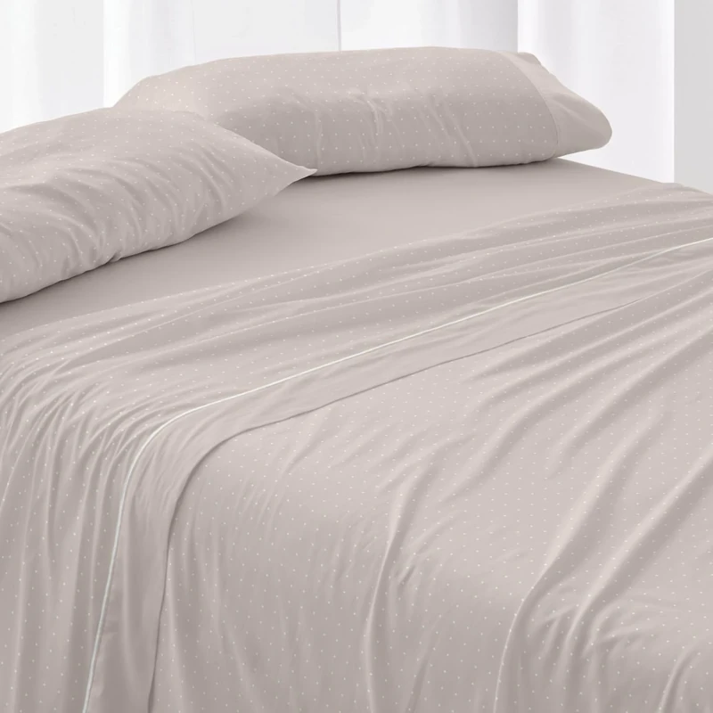 Burrito Blanco | Cotton Flannel Sheets | 180 cm Bed Design 577 | Sand Color (180x190/200 cm.)