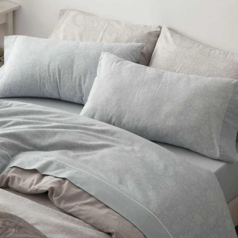 Burrito Blanco Cotton Flannel Sheets, Blue, Ancho de 180 cm