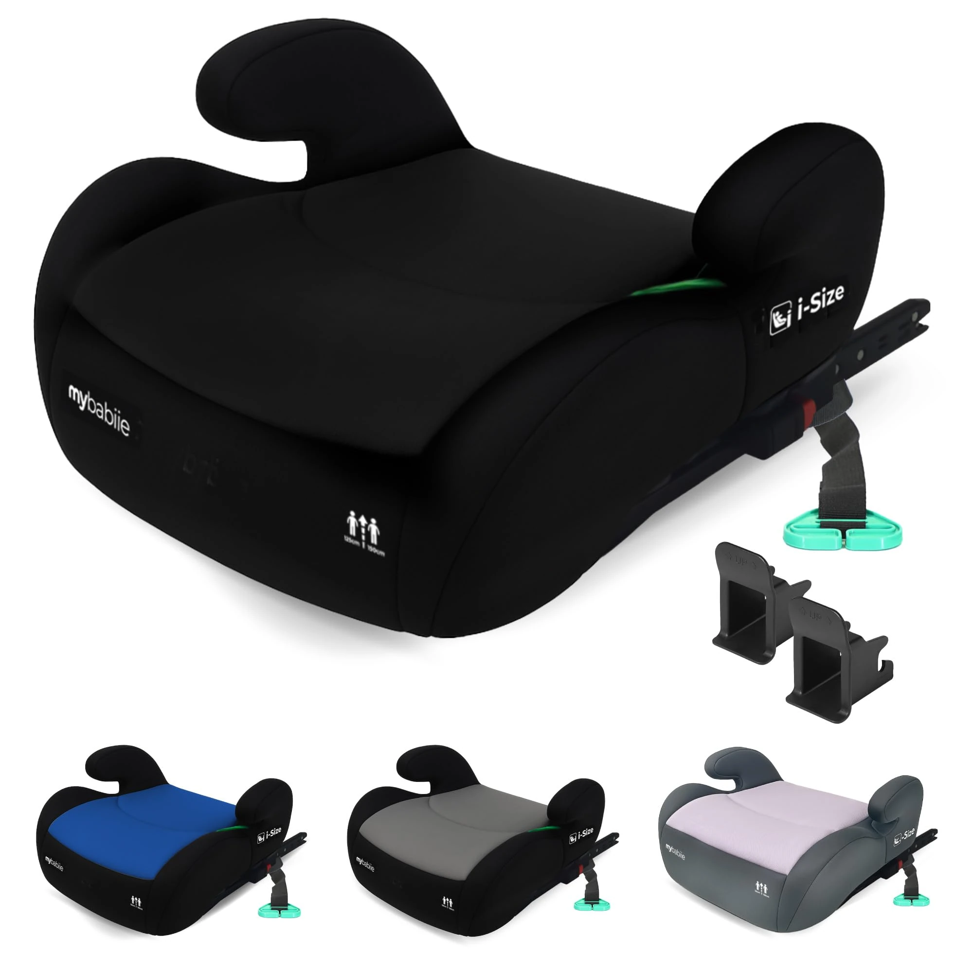 My Babiie MBCSB20 Child Booster Seat - ISOFIX, R129 i-Size 125-150cm (Group 3, 6 to 12 Years Approx.) Portable Kids Car Seat, Comfortable, Compact, Lightweight, Ideal for Travel - Black