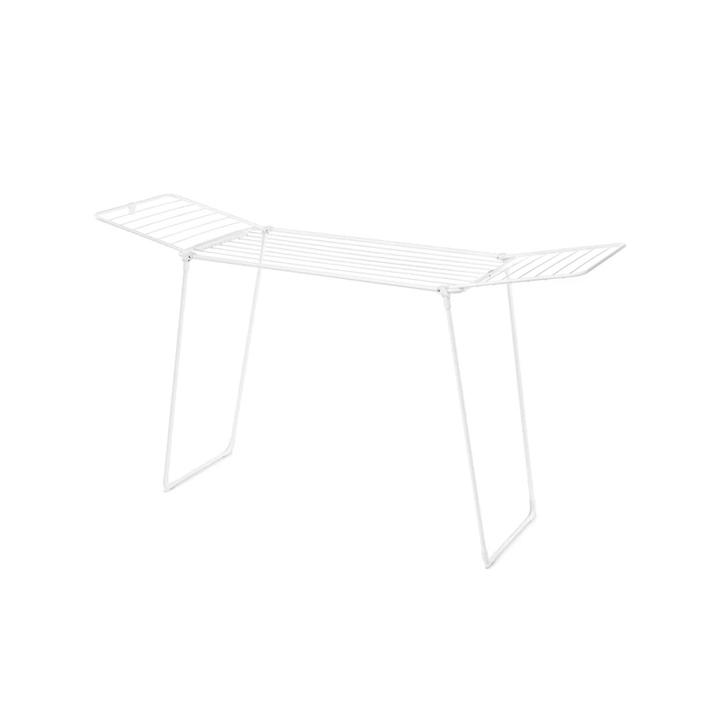 Brabantia HangOn Drying Rack, 22 metres (White), Large Capacity Clothes Drying Rack for Up to One Full Machine Load, Foldable Laundry Stand for Large and Small Items, No Pegs Needed