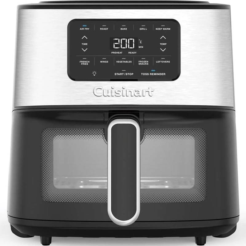 Cuisinart Basket Air Fryer | 5 in 1: Air Fry, Roast, Bake, Grill & Keep Warm | 5.7L large capacity, 23cm cooking space | 30% faster | Energy efficient