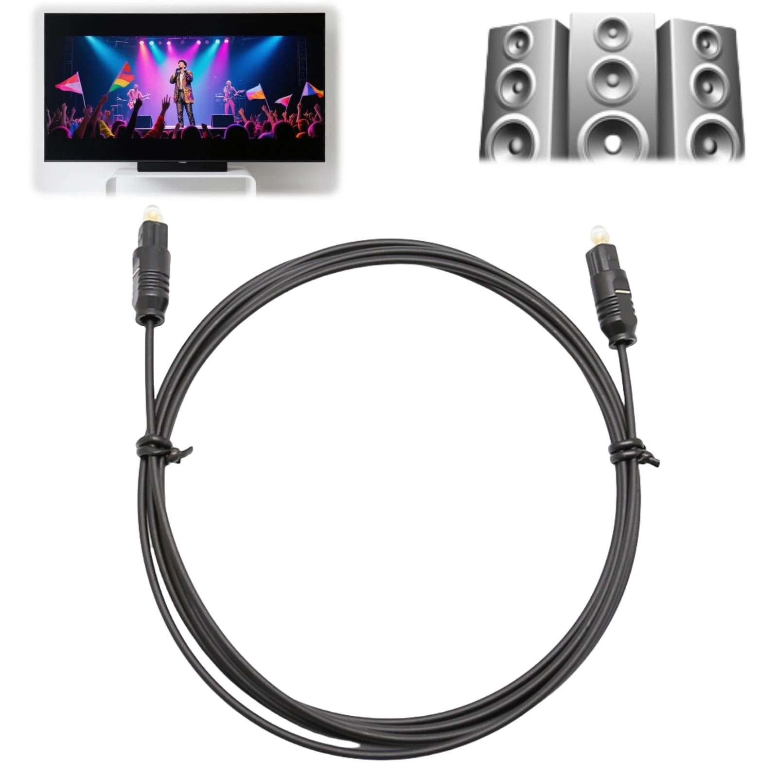 1.5m Optical Audio Cable,Durable Digital Audio Optical Cable,Optical Cable for Soundbar to TV,Optical C/able for Home Theater or Game Console,Effective Fibre O/ptic C/able,Easy to Use TV C/able