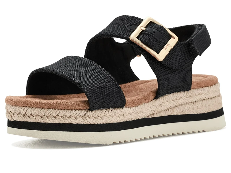 TOMS Youth Girl's Giana Sandal, Black Heavy Canvas, 11.5 UK