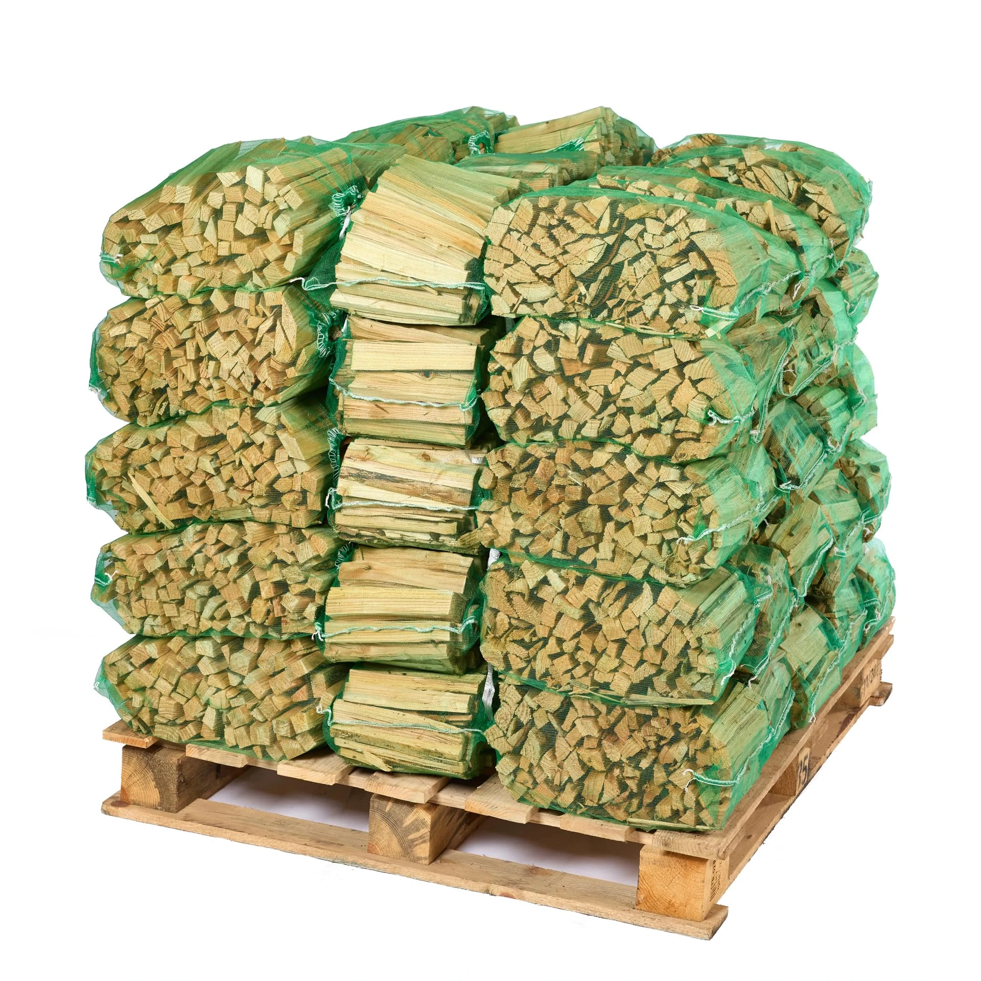 Kindling Wood - 300 large sticks (approx) Kiln Dried, Natural Firelighters for Fire Starting, 4KG Nets, Premium Quality Ready to Light (Pallet of 65 Kindling Nets)