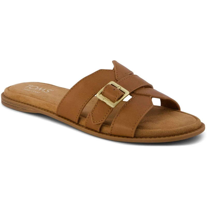 TOMS Women's Sol Slide Sandal, Brown Sugar Leather, 6.5 UK
