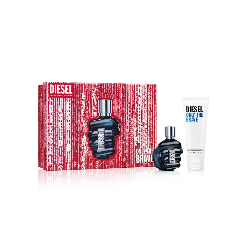 Diesel Only The Brave EDP - Mens Fragrance Gift Set - Woody Leathery - Lemon, Lavender, Warm Suede Leather Accord - Long Lasting - 2-Piece Set Includes Full Size Fragrance 50ml + Shower Gel 75ml - Image 1