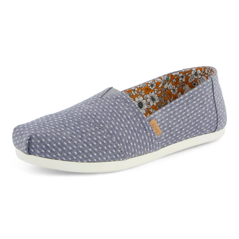 TOMS Women's Alpargata Classic Espadrille Loafer, Niagara Mist Chambray Dot, 4.5 UK Light Blue