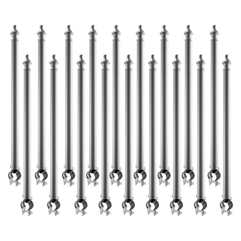 VEVOR Chain Link Fence Extensions, 18 Packs 27.4" Extension Height, Galvanized Post Extender for 1.3" to 1.5" Top of Fence, U Bracket, Barbed Wire Extend Arm for Privacy, Prevent Dogs Jumping Out