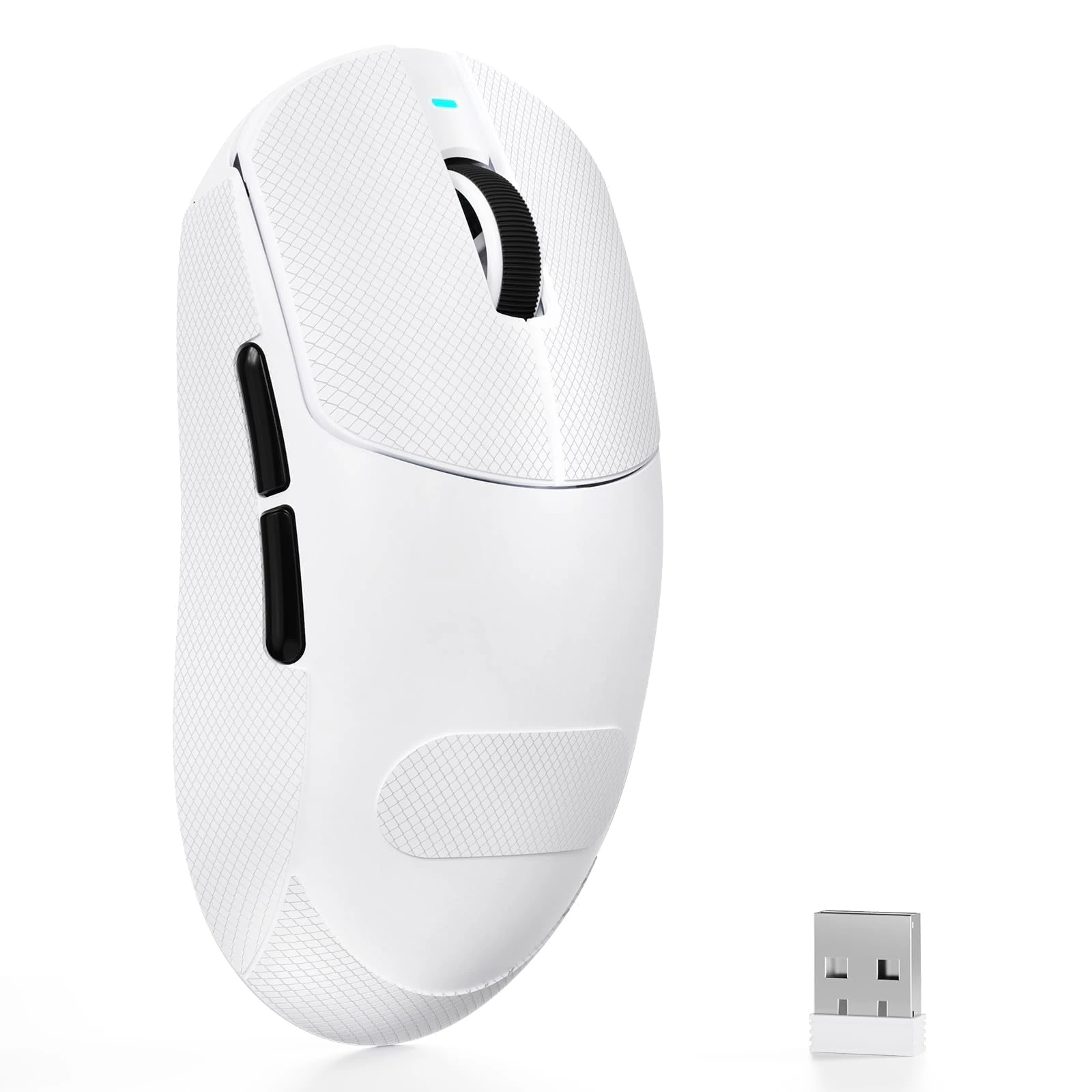 ATTACK SHARK X8SE Wireless Gaming Mouse, 55g Lightweight Mice, PAW3311 Sensor, BK52820 Chip, 25,000 DPI, BT/2.4G/USB-C, 80 Million Clicks, 500mAh Battery, Web Driver for for PC/Mac-White+Tape