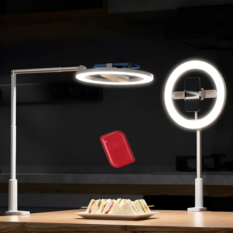 NEEWER ENTRY LEVEL VERSION 10" 7W LED Selfie Ring Light with Desk Clamp Stand Phone Holder for iPhone, Laptop Video Conference Streaming Recording Makeup Lighting, 3 Tones 3000mAh Rechargeable, N16