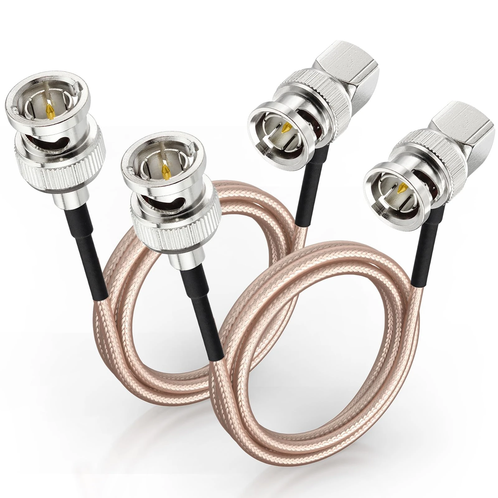 Superbat HD 3G SDI Cable 30cm 75ohm Thin BNC RG179D Male to Male Right Angle Double-Shielded Cable for Professional Camcorder SDI Converter CCTV Monitor Security Camera Supports 4K/8K (2Pcs)