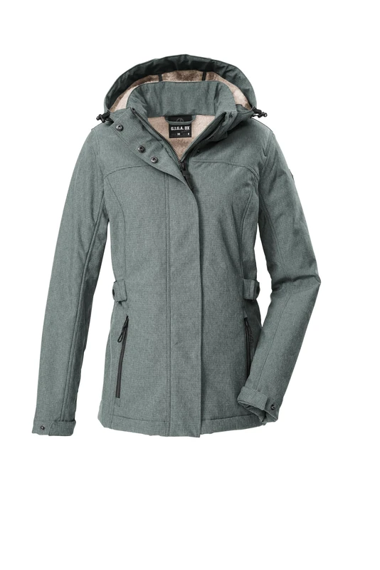 G.I.G.A. DX GW 35 WMN SFTSHLL JCKT Women's Softshell Outdoor Jacket with Zip-Off Hood, Dark Aquaverde, 36, 43542-000