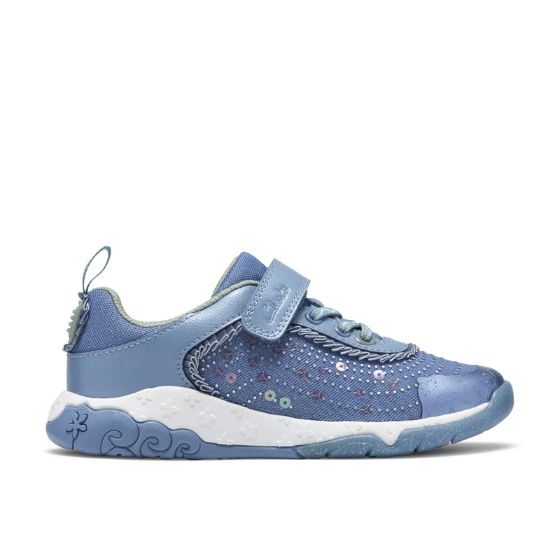 Clarks Girls Tidal Wish K. Sneaker, Denim Combi, 13 UK Child - Image 1