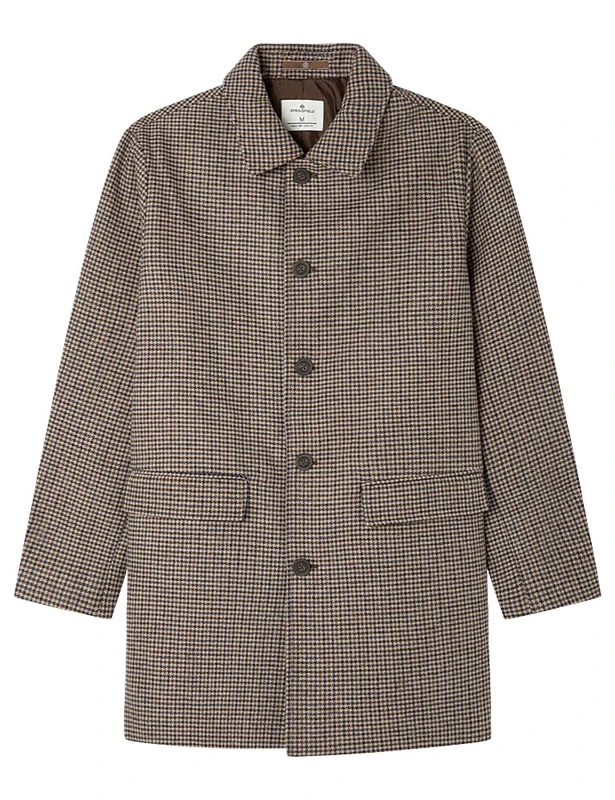 SPRINGFIELD Men's Woolen Harris Tweed Mac Coat Sport Jacket, Beige, M - Image 1