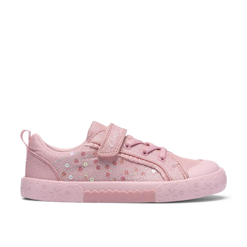 Clarks FoxingGleam K. Childrens Pink Canvas, 1
