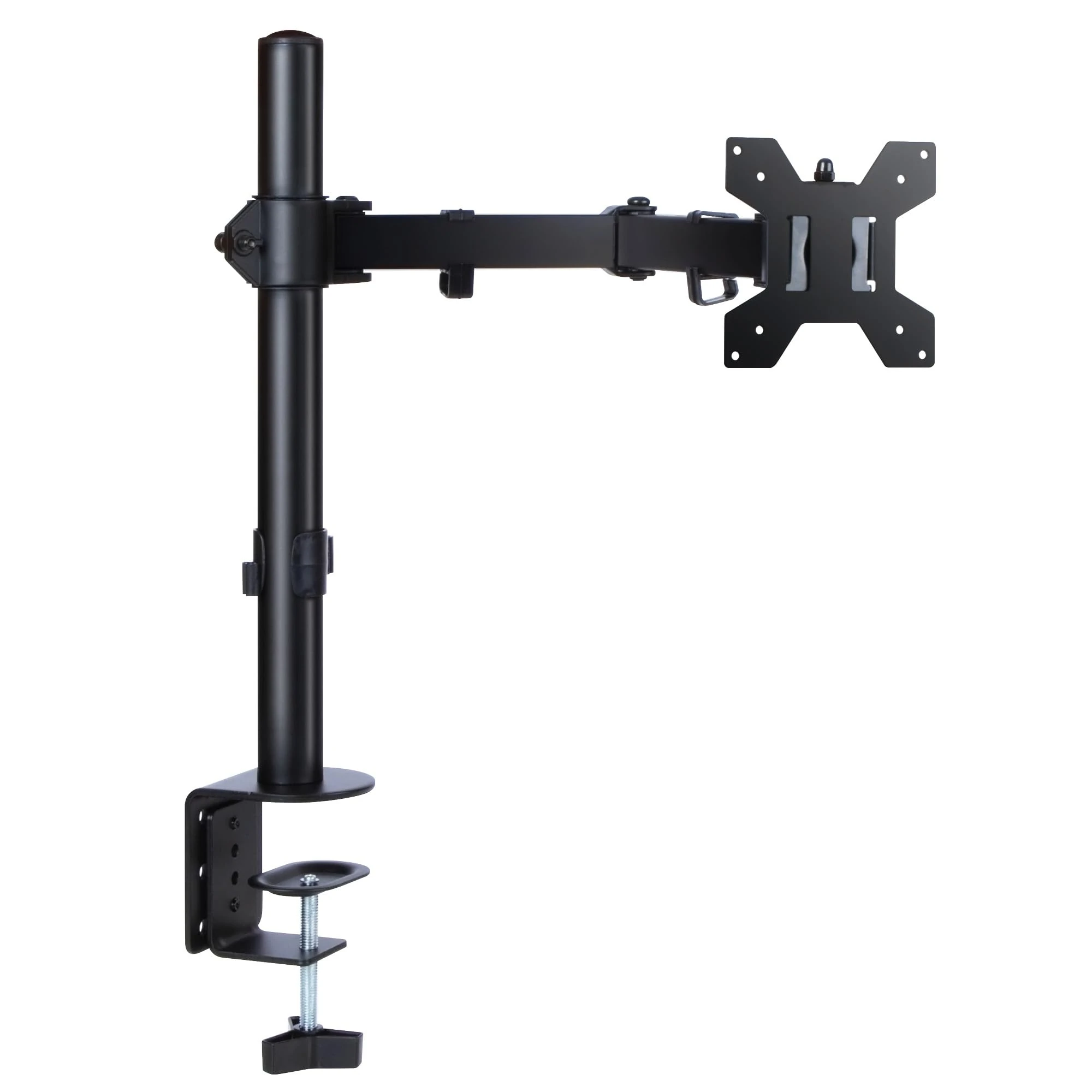 Futura Single Monitor Arm Desk Mount, Adjustable Stand for 13-32 Inch Screens, Fits VESA 75x75 & 100x100mm, Holds Up to 8kg, Full Motion Tilt Swivel Rotation & Ergonomic Desk Clamp Monitor Mount