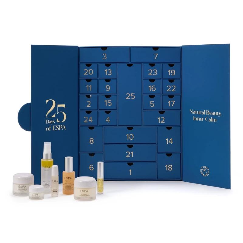 ESPA Wellness Advent Calendar | 25 Gifts Worth £435 | Luxury Beauty Spa Gift Set Includes Skincare, Essential Oils, Haircare, Bath & Body Care, Scrunchie & Candle