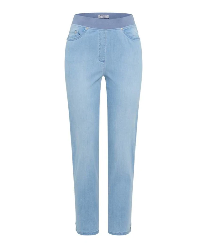 Raphaela by Brax Women's Pamina 6/8 Deko Denim Dress Pants, 29 Bleached Light Blue Slightused, 38W x 32L
