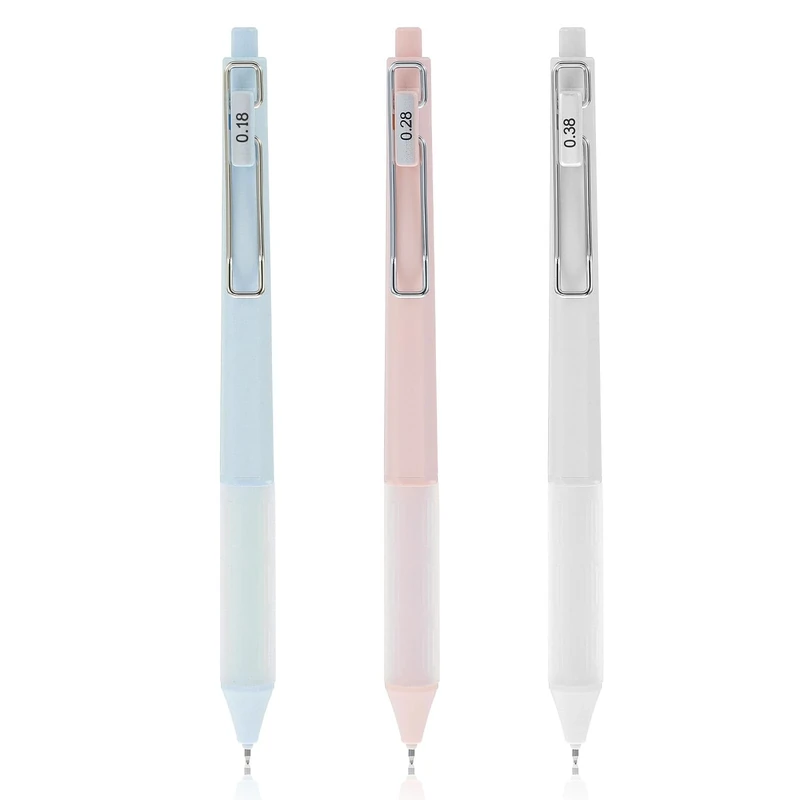 Ymapinc 3 PCS Black Ballpoint Pens, 0.5mm Fine Point Gel Pens Retractable Ballpoint Pens with Smooth Writing & Quick-Dry Ink, Comfortable Silicone Grip for Office, School, Journaling