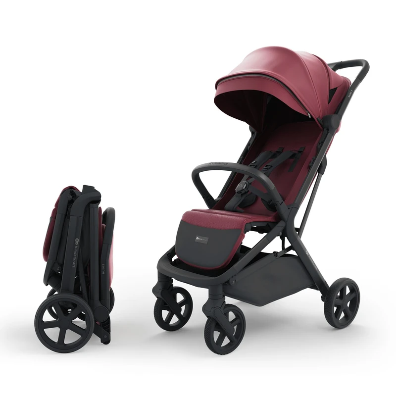 Kinderkraft NUBI 3 Urban Stroller, up to 22 kg, Buggy, Self-Closing, Waterproof Canopy, UPF50+ Filter, Lightweight 8.7 kg, Reclining Position, 5-Point Safety Belts, Red