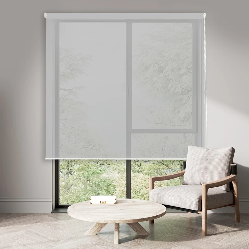 Blindecor | Aegean Model Blind | Roller Blind Screen 5% | 403 Light Grey - 100 x 180 | Fabric Measures 96 x 175 cm.