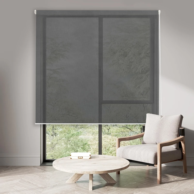 Blindecor | Aegean Model Blind | Roller Blind Screen 5% | 402 Dark Grey - 120 x 250 | Fabric Measures 116 x 245 cm.