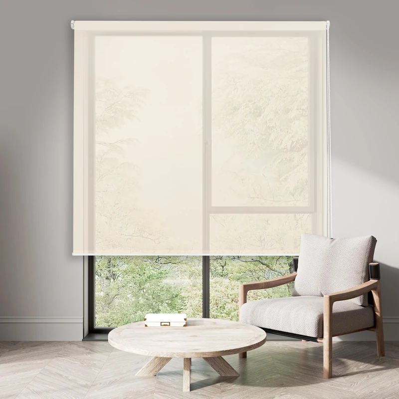 Blindecor | Aegean Model Blind | Roller Blind Screen 5% | 401 BEIG-100X180 | Fabric Measures 96 x 175 cm.