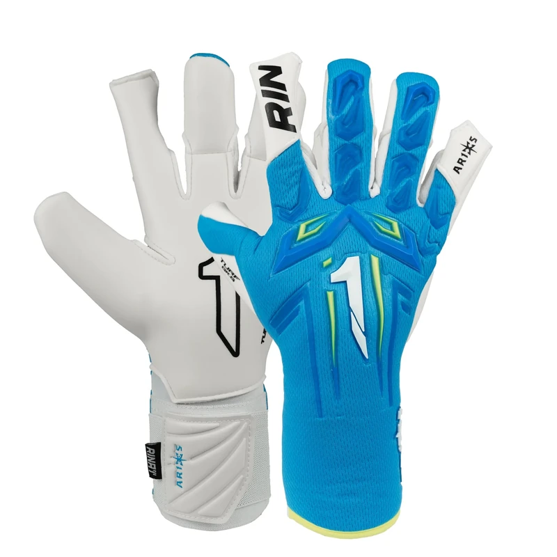 Rinat Aries X Turf Junior Goalkeeper Gloves, Blue, Size 5
