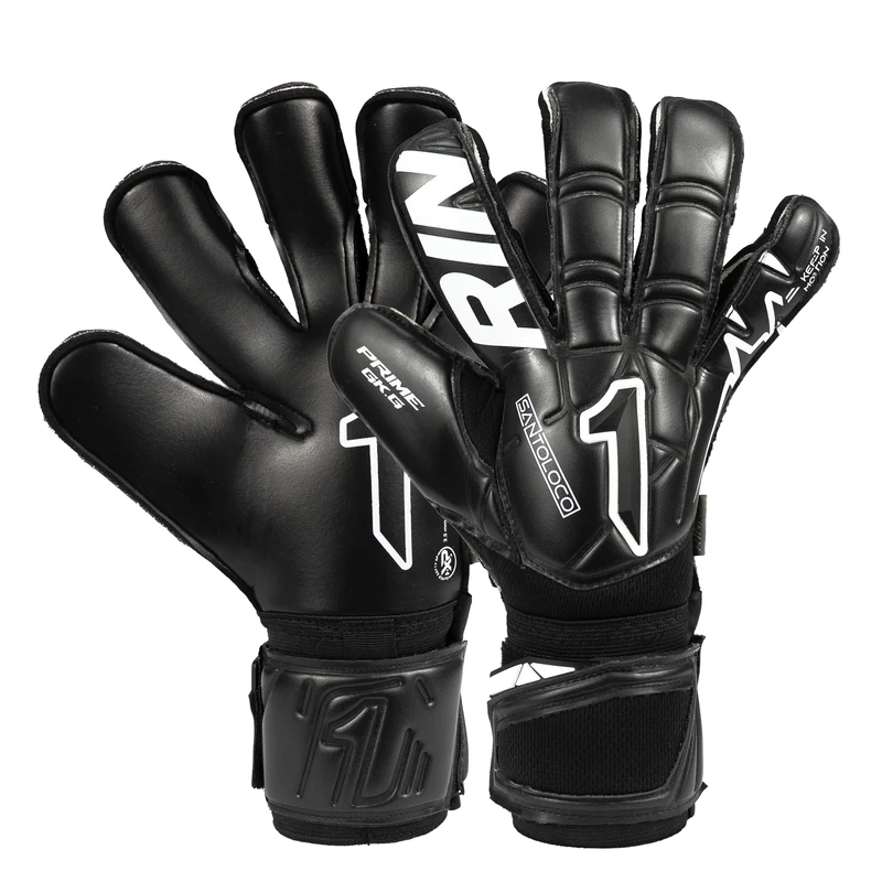 Rinat Santoloco Prime Junior Goalkeeper Gloves, Black, Size 6