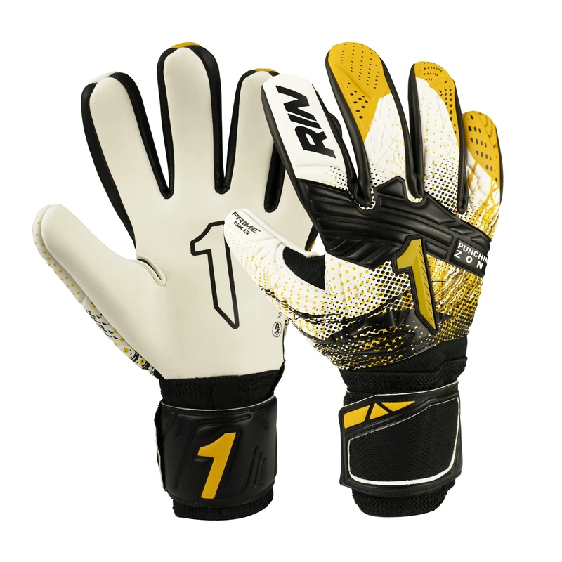 Rinat Fiera Prime Gold Junior Goalkeeper Gloves, Gold, Size 4 - Image 1