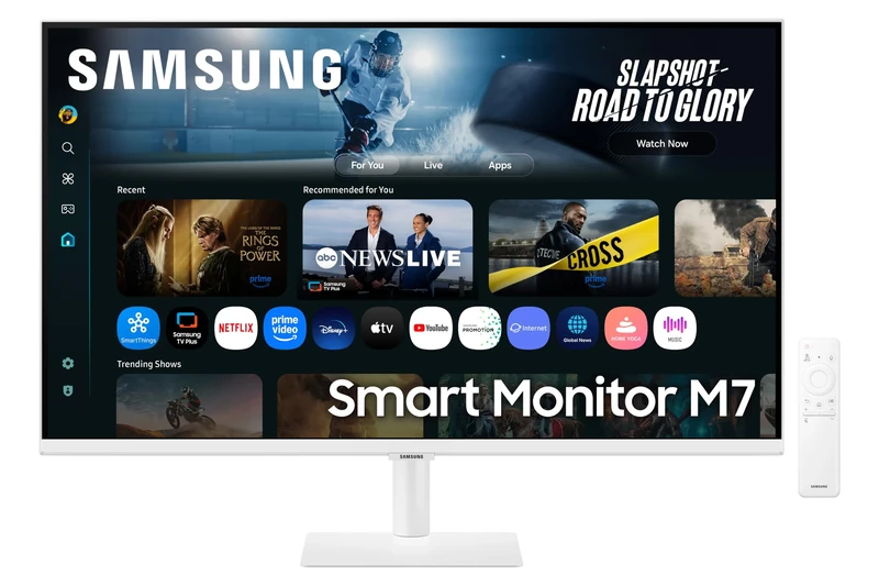 Samsung LS32FM703UUXXU 32" 4K Ultra HD HDR10 Smart Monitor with Speakers - White - 3840x2160, USB-C, HDMI, WiFi, Bluetooth, Smart Hub for TV streaming, Catch Up Apps and Gaming Hub