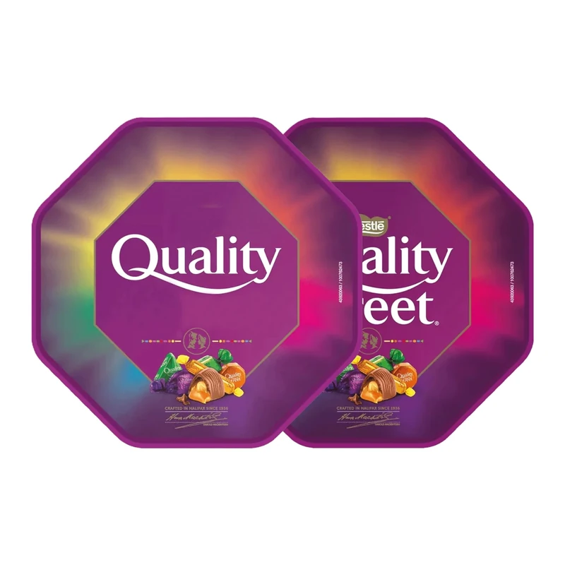 Quality Chocolate Tub – 550 g (Pack of 2) Assorted Milk & Dark Chocolates, Toffees & Fruit Cremés – Individually Wrapped Festival Box – Vegetarian Friendly | Iconic Chocolate Selection