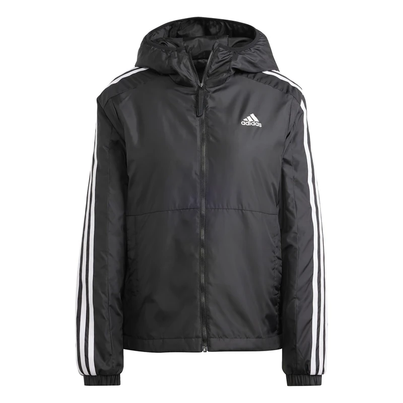 adidas Women's Essentials Climawarm 3 Stripes Insulation Hooded S Coat, black, XL - Image 1