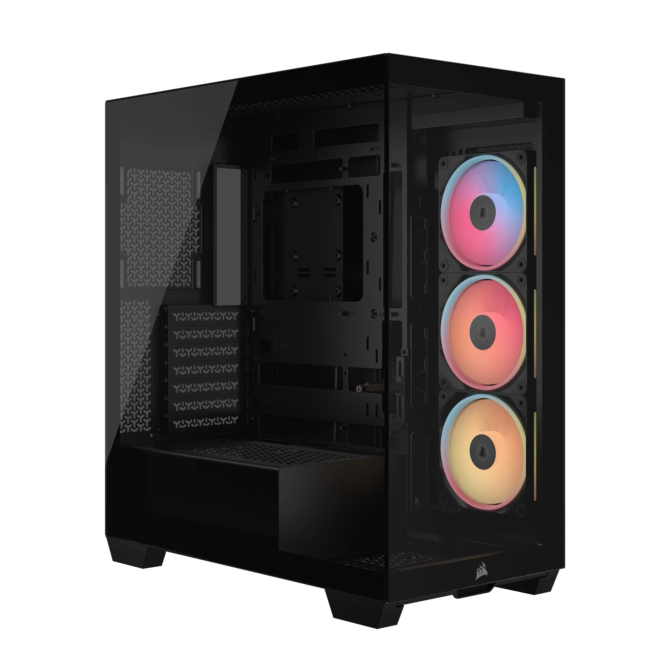 CORSAIR 3500X LX-R RGB iCUE LINK Mid-Tower PC Case – 3x Pre-Installed LX120-R RGB Fans, Includes iCUE LINK System Hub, GPU Anti-Sag Arm, Fits up to 10x 120mm Fans – Black