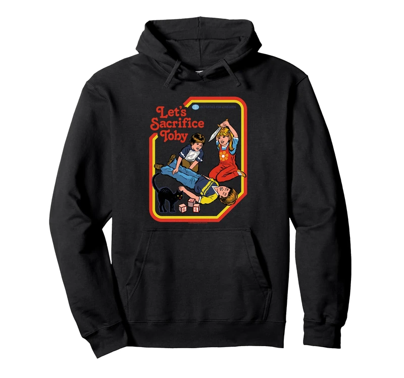 Let's Sacrifice Toby Occult Retro Vintage Funny Adult Humor Pullover Hoodie - Image 1