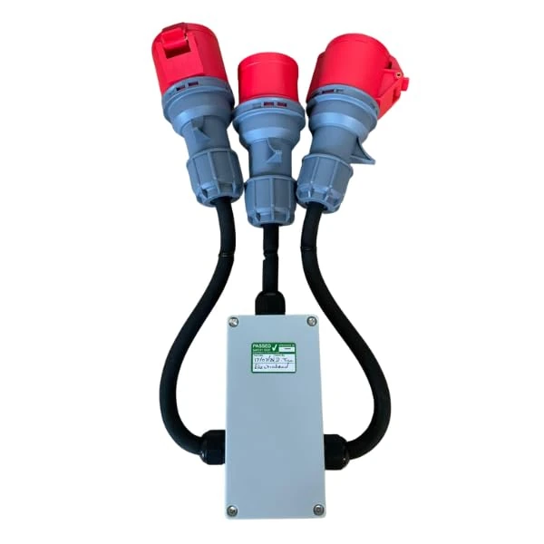 16A to 2 x 16A 5 Pin 3 Phase Box Junction Splitter – Heavy Duty H07RN-F Rubber Cable – 415V IEC 60309 3P+N+E – IP44 Industrial Splitter 4mm