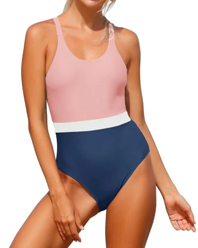 Generic Women's One Piece Swimsuit - Crisscross Back Scoop Neck