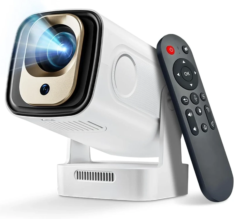 Osikem Mini Projector, Support 4K 1080P Portable Projector with WiFi & Bluetooth, Auto Focus 1080P, 5W Speaker, Built-in Apps, Voice Control for Indoor/Outdoor Movies