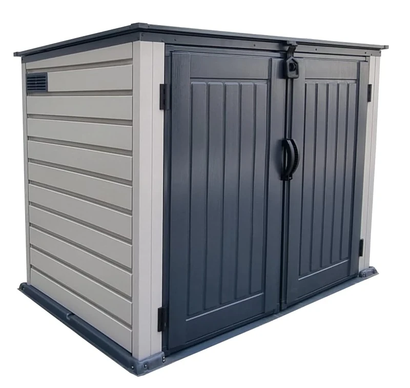 Duramax MultiStore 2100L Plastic Garden Shed, All Weather Resistance Outdoor Garden Furniture Storage, Safe & Secure, Maintenance Free Vinyl Storage Shed, Durable Wheelie bin box, 192 x 107 x 137 cm