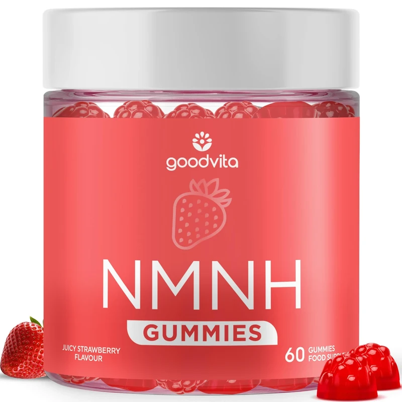 Goodvita NMNH Gummies x60 | NMN Alternative 4X Stronger | 1000mg NMNH + 500mg TMG | Strawberry Flavour | 1 Month Supply | NAD+ Supplement | Anti-Aging Longevity Formula | Vegan Friendly Lab Tested