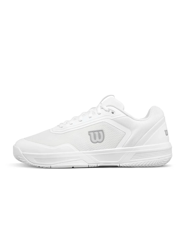 Wilson Courtglide Women's Tennis Shoes, Breezy Comfort, Reliable Grip, Shock Absorption, Fluid Motion, Colour: White/Silver, Size: 4