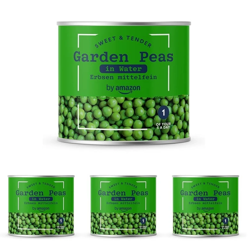 by Amazon Garden Peas In Water, 400g (Pack of 4)