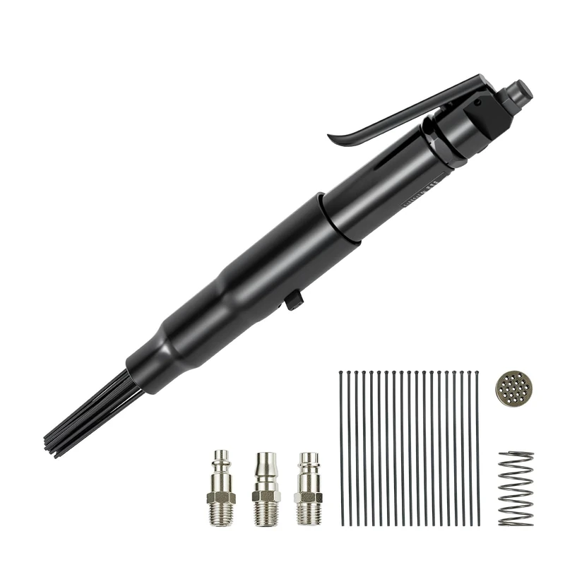 VEVOR Air Needle Scaler, 3400BPM Pneumatic Scaler for Rust Paint Removal - with 3-Speed Adjustment, 19 Hardened Needles & 3 Air Nozzle Connectors - Lightweight, Compact & Ergonomic Grip