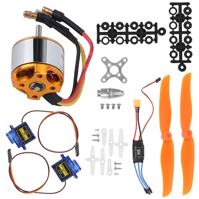 Segutage RC Helicopters Fixed Wing Set, 2212 1400KV 30A Brushless Motor 8060 Propeller RC Helicopter Accessory Kit for Remote Control Helicopter Model