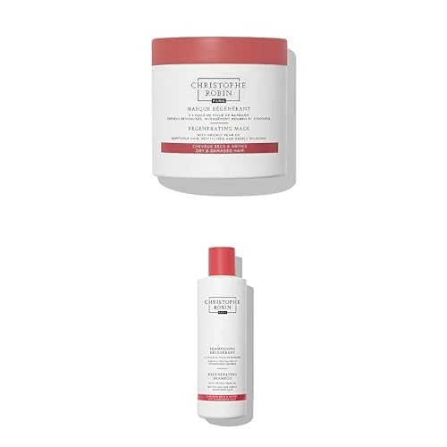 Christophe Robin Regenerating Mask with Prickly Pear Oil 250ml + Christophe Robin Regenerating Shampoo with prickly pair oil 500ml Duo