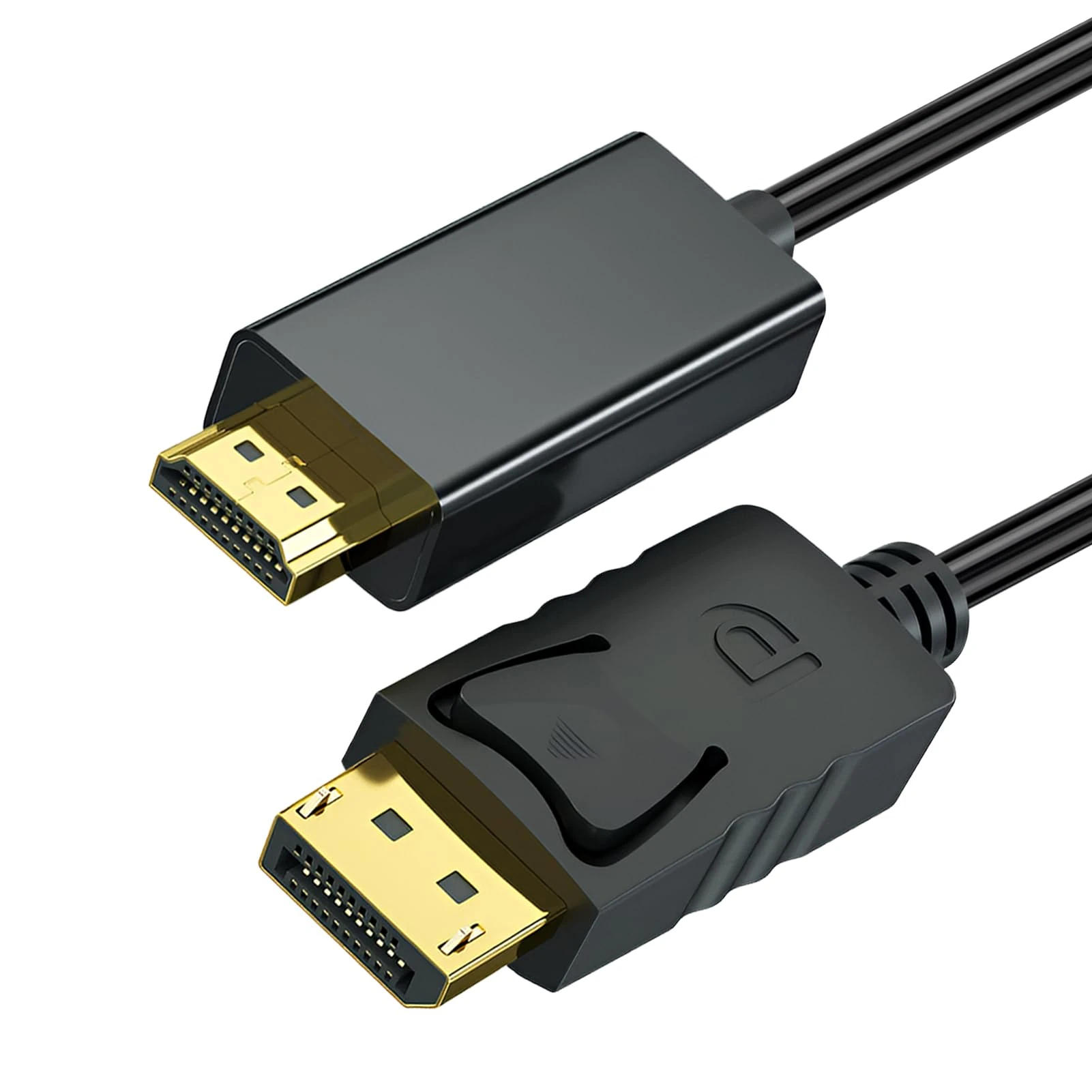 4K DisplayPort to HDMI Cable, 1.8M DP to HDMI Adapter 30Hz Uni-Directional DisplayPort to HDMI Cable Male to Male Gold Plated Plug Compatible with PC Monitor TV Projector HDTV Lenovo Laptop