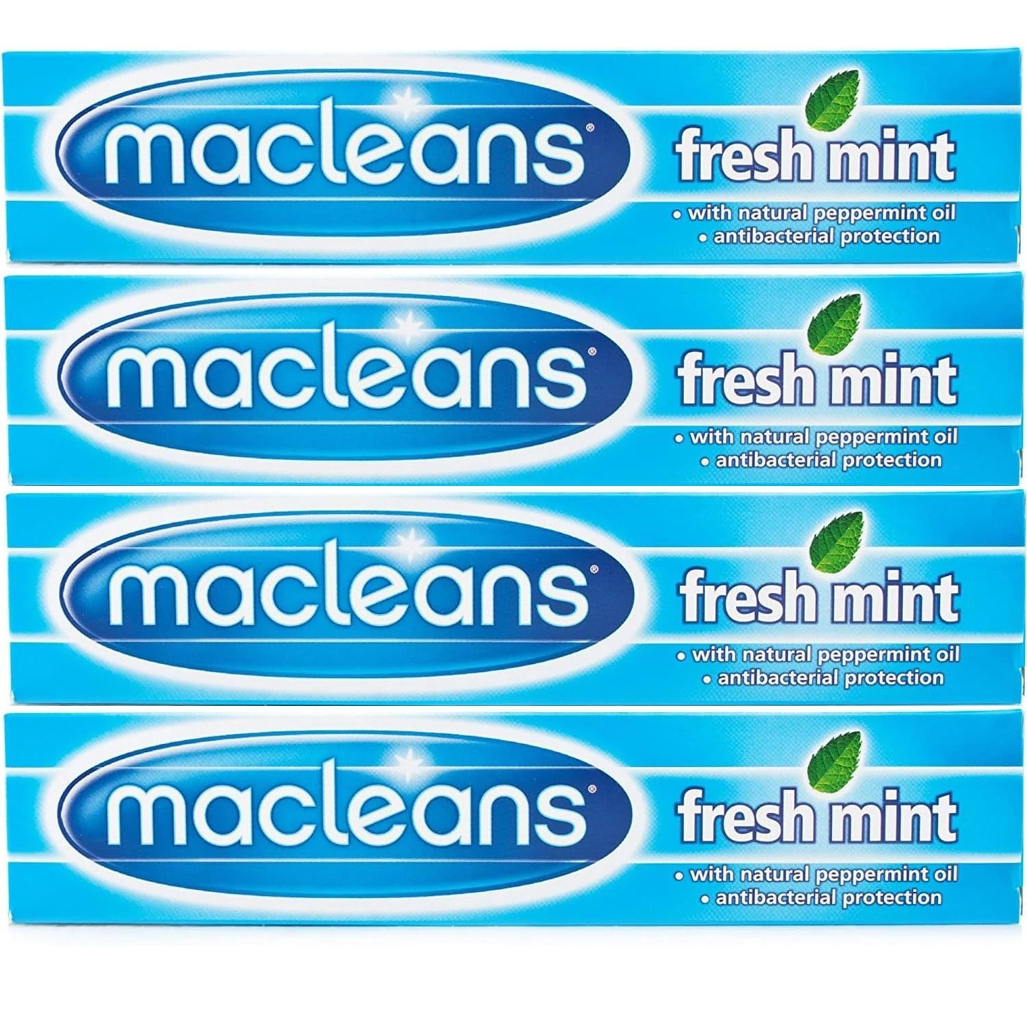 4 X Macleans Freshmint Toothpaste 100ml - Antibacterial Formula, Multipack - Mint Flavor for Optimal Oral Care